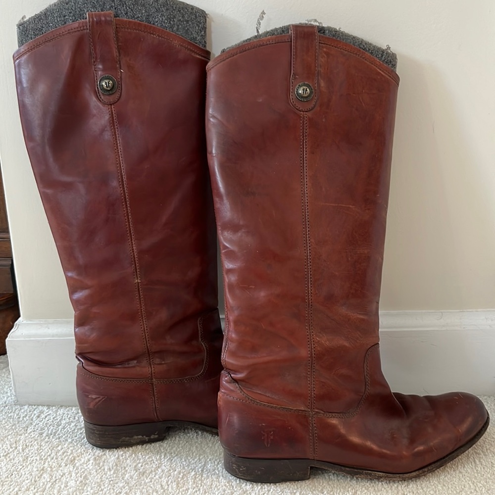 Frye Melissa Button Cognac Boots- Size 10
